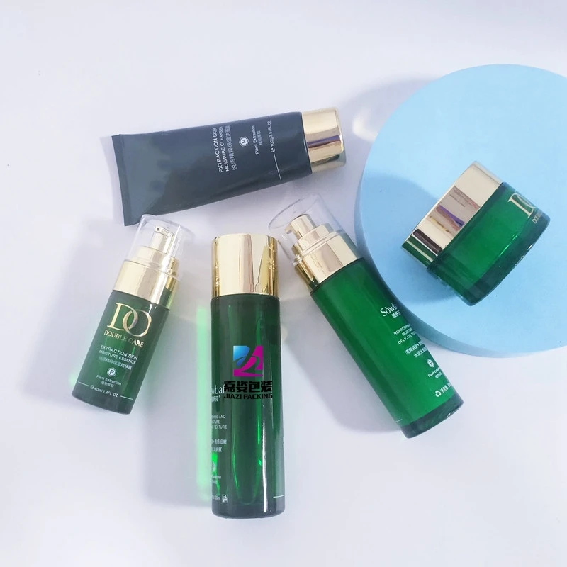 Glass Cosmetic Jar Wholesale 30g 50g 40ml 100ml 120ml Cosmetic Glass Bottle Sets Glass Jar For Skincare Face Cream Lotion Bottle