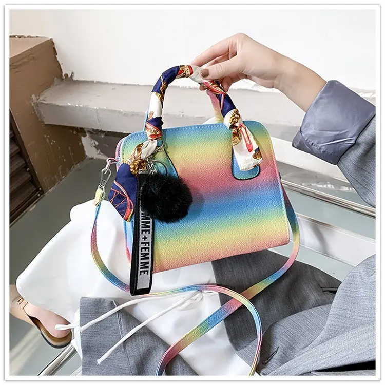 Rainbow Jelly Purses MediumFlap Bag Women's Purse Multicolor