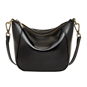 2026 New Fashion Genuine Cowhide Leather Shoulder Bag Women Large Capacity Luxury Handbag Crossbody bags With Zipper Custom Logo