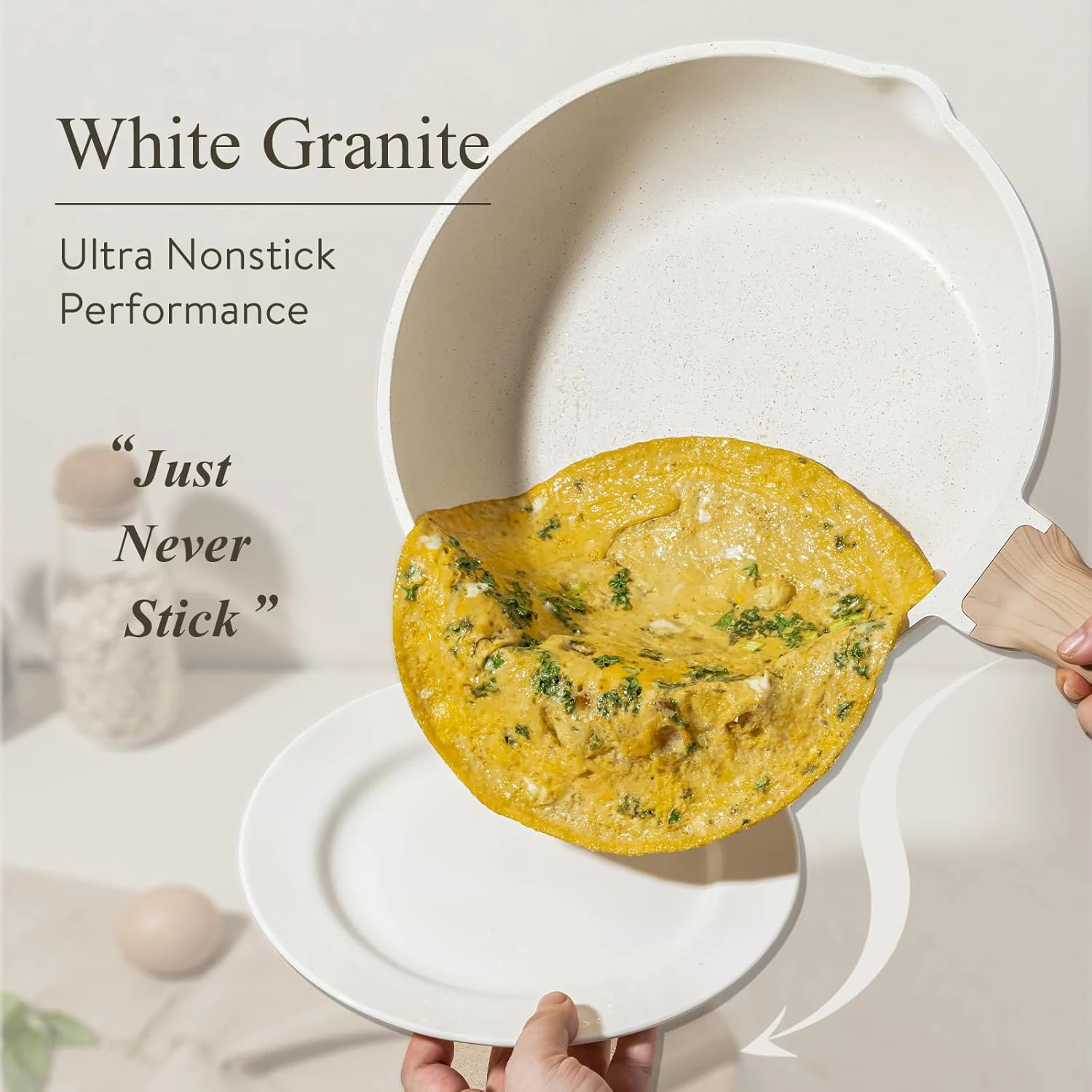 Hot Selling  Write Granite  Cookware Set Induction Bottom Pans Pots Nonstick Coating for Home Cooking