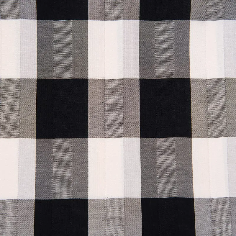 
Тканая ацетатная хлопковая смесь черно-белая шелковая ткань в клетку 