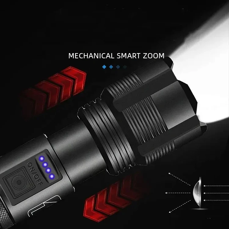 XHP50 USB rechargeable tactical hunting camping flashlight water proof torch light long range convoy flashlight manufacture