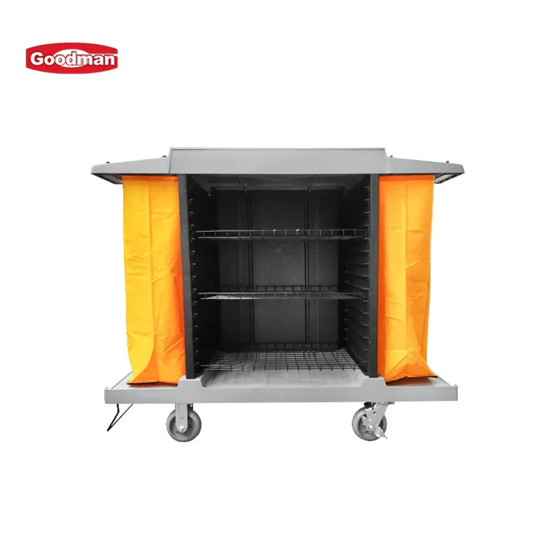 Commercial Multifunctional Janiror Equipment Hotel Hospital Cleaning Room Service Plastic Maid Trolley Housekeeping Cart details