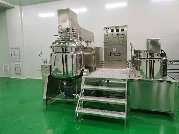 
 Линия по производству косметики на 300 литров, гидравлический подъемный вакуумный эмульгирующий миксер, мазь, Миксер для крема  
