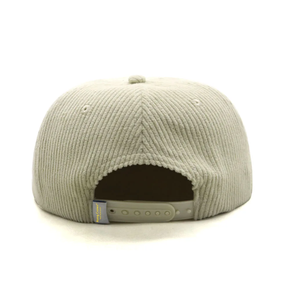Custom Low Profile Unstructured Flat Bill Gorras 5 Panel Rope Corduroy Snapback Caps