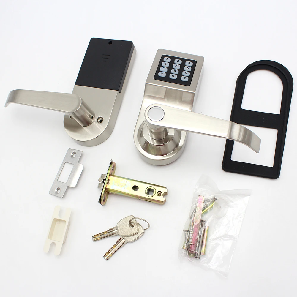 Digital Door Lock with Handle Key Card Smart Lock with Password Unlock Function