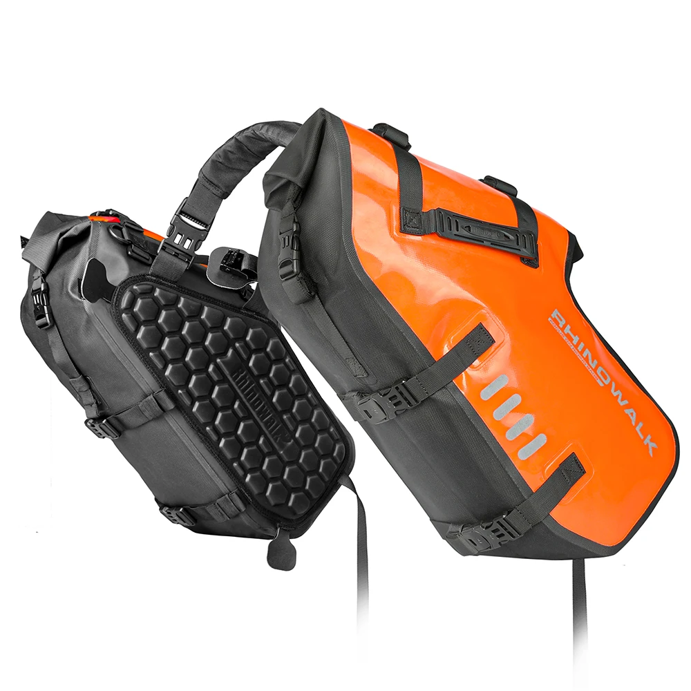 Rhinowalk 18 Liter Waterproof Pannier Bag for Motorcycle Adventure High  Quality Motorbike Saddle Drypack-Orange - Main Image