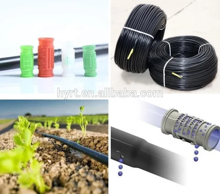 צינור טפטוף 16mm עם טפטפת פנימית עגולה וגלילי צינור גינה למערכת השקיה חקלאית בחווה