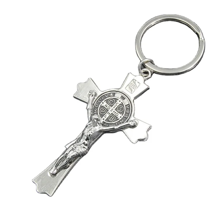 Porte-clés Métal Chrome Croix Strass NEW CHRIST - Neuf Avec étiquettes, Envoi Gratuit