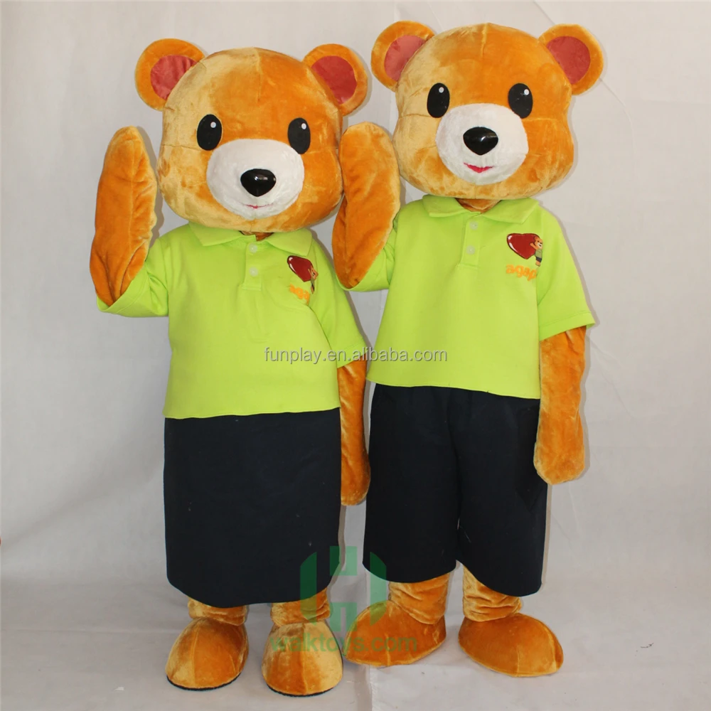 Custom Teddy Bear Suit Yellow Mascot Costume Fancy Party Festival Dance ...