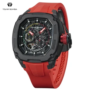 For TSAR BOMBA Luxury Mechanical Analog Watch for Men Water Resistant Rubber Band Factory Manufacturer Wholesale