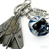 Blue Lightning Helmet Keychain