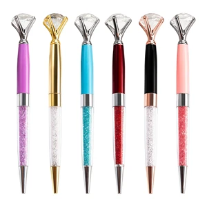 Premium Quality Wedding Gift Souvenir Diamond Metal Ballpoint Pen with Custom logo Rose Gold Crystal Pen