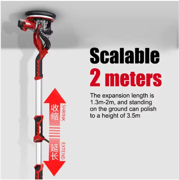 225mm Wall Sander Electric Drywall Sander With Vacuum For Ceiling And