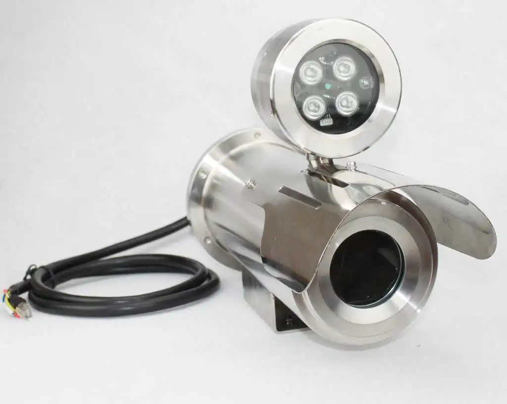 ATEX/CTEX Infrad Bullet IP68 Anti-Corrosion CCTV Camera Housing Stainless Steel 304/316L Ex-proof Night Vision IR for 100 Meter