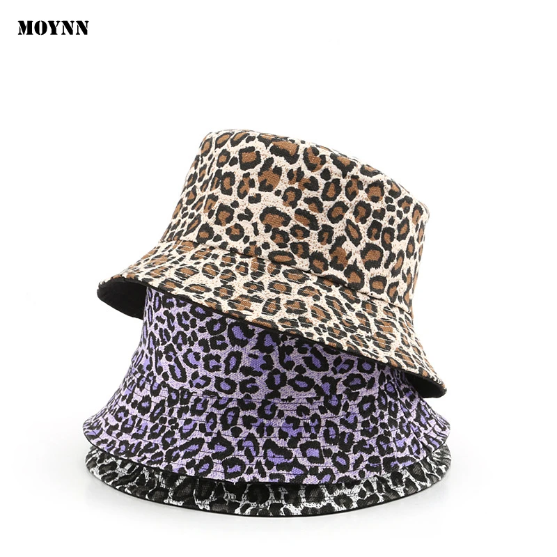 2021 Summer Wholesale Reversible Leopard Print Women Bucket Hats