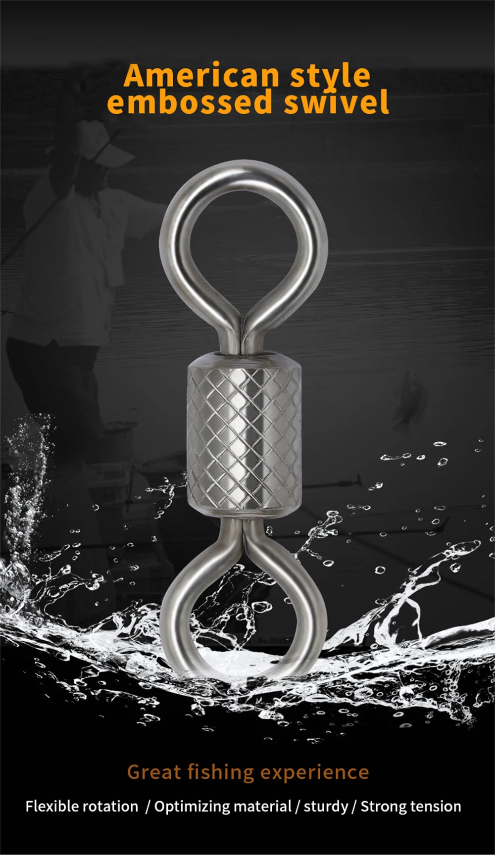 Ocean Boat Impressed Rolling Fishing Swivel Fishing Hook Connector