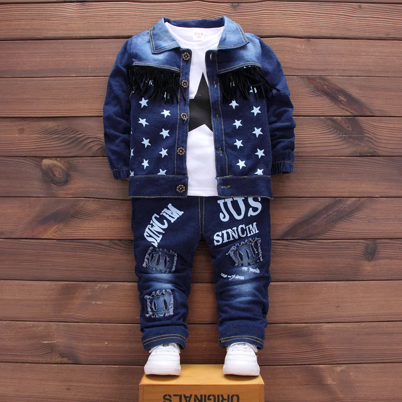 New Coat T-shirt Pants 3pcs Baby Boys 