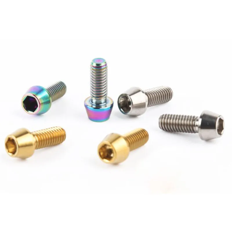 M5 M6 Gr2 Gr5 Hex Socket Tapered Head Titanium Audi Q5 Wheel Bolts Plastic Bolt Cone Screws M6 16 Black
