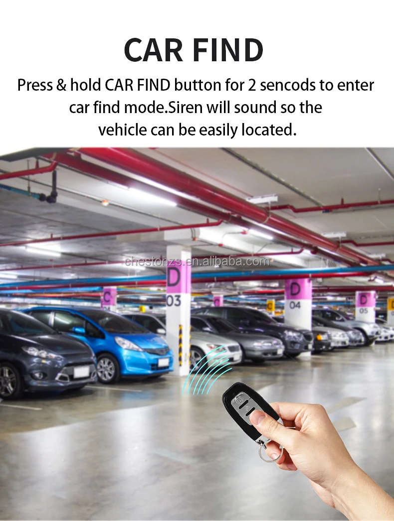 Smart Push Start Button Engine Keyless Entry Car Alarm System With App