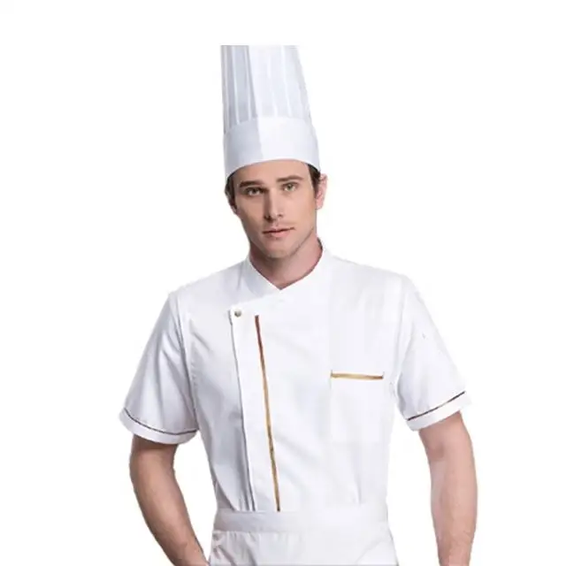 Customized Classic White Color Cotton Chef Uniform Professional