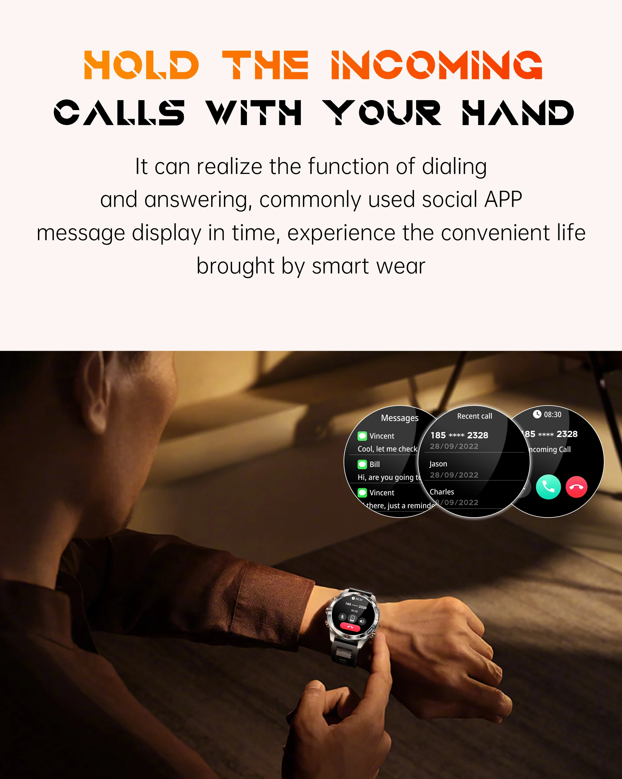Smart Watch KT80 Health Monitoring Sports Tracking