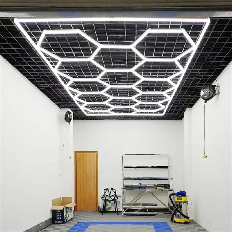 Modular 8X16Ft Aluminum Fast Dissipation Industrial Led Light Hexagon Led Light For Ceiling For Workshop Garage Light Lamp Led