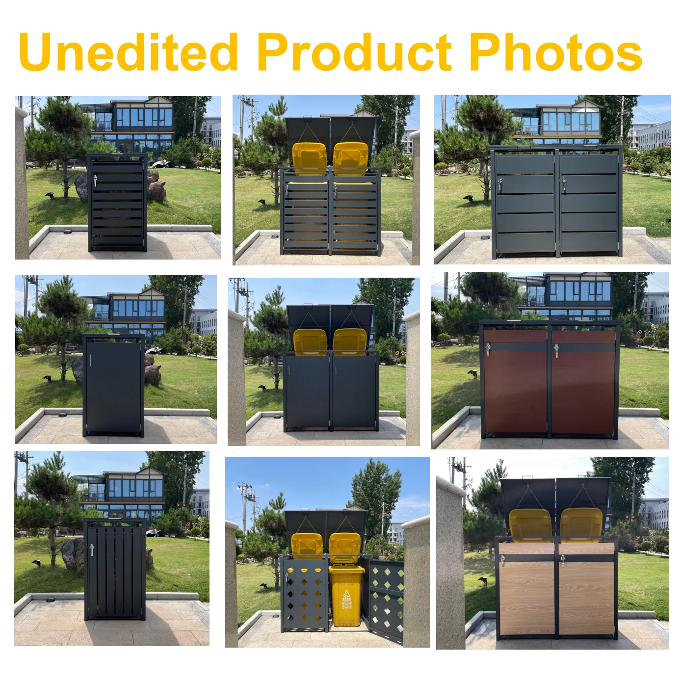 Factory Lockable Wheelie Bin Store Garbage Bin Shed Expandable Wheelie Bin Cover for Park Garden Can Box Outdoor with Open Lid