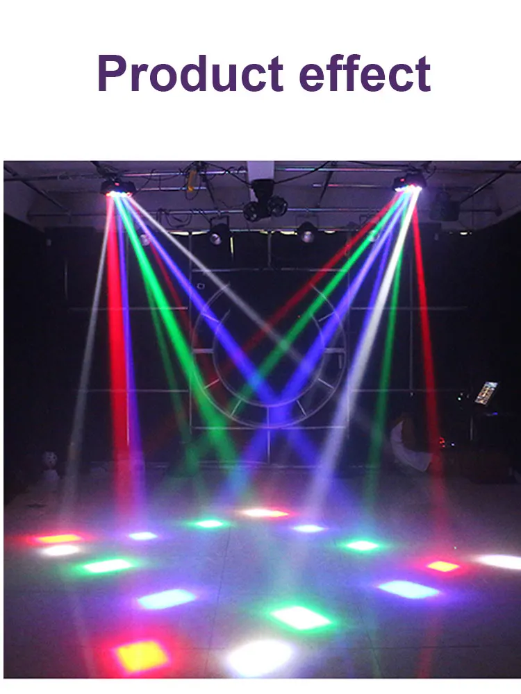 Projecteurs DJ à tête mobile LED Spider 80W RGBW, activés par le son, DMX-512, pour fêtes, pubs, mariages, clubs, carnavals et festivals_voghion.com