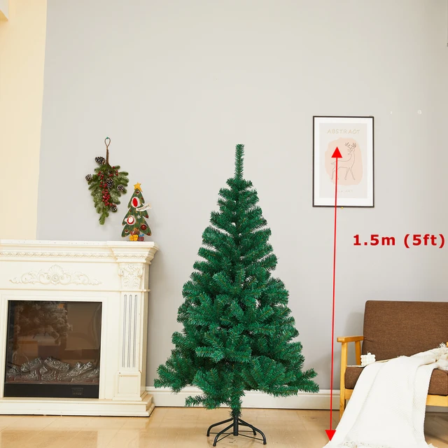 Sevenlots 150cm artificial christmas tree PVC green color  Ready to ship