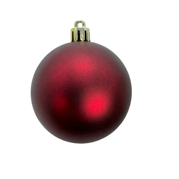 Burgundy Matte Shatterproof Plastic Christmas Tree Ball Ornaments