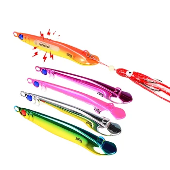 TL Yan Yue Electroplated Golden Fish Iron Plate 40g-200g Built-in Rattle Beads Long-range Saltwater Fishing Bottom Trolling – Trolling Lure – view 2