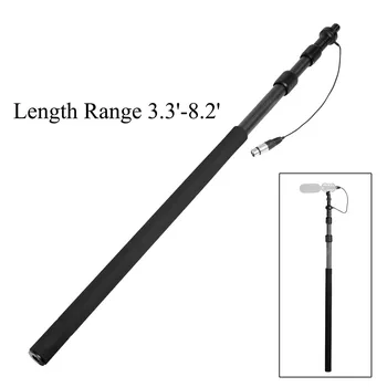 BOYA on Stage Holder Carbon Fiber BY-PB25 Boom Holder 3 Section for Interview Shotgun Microphones Extension Studio Film Micro detail image