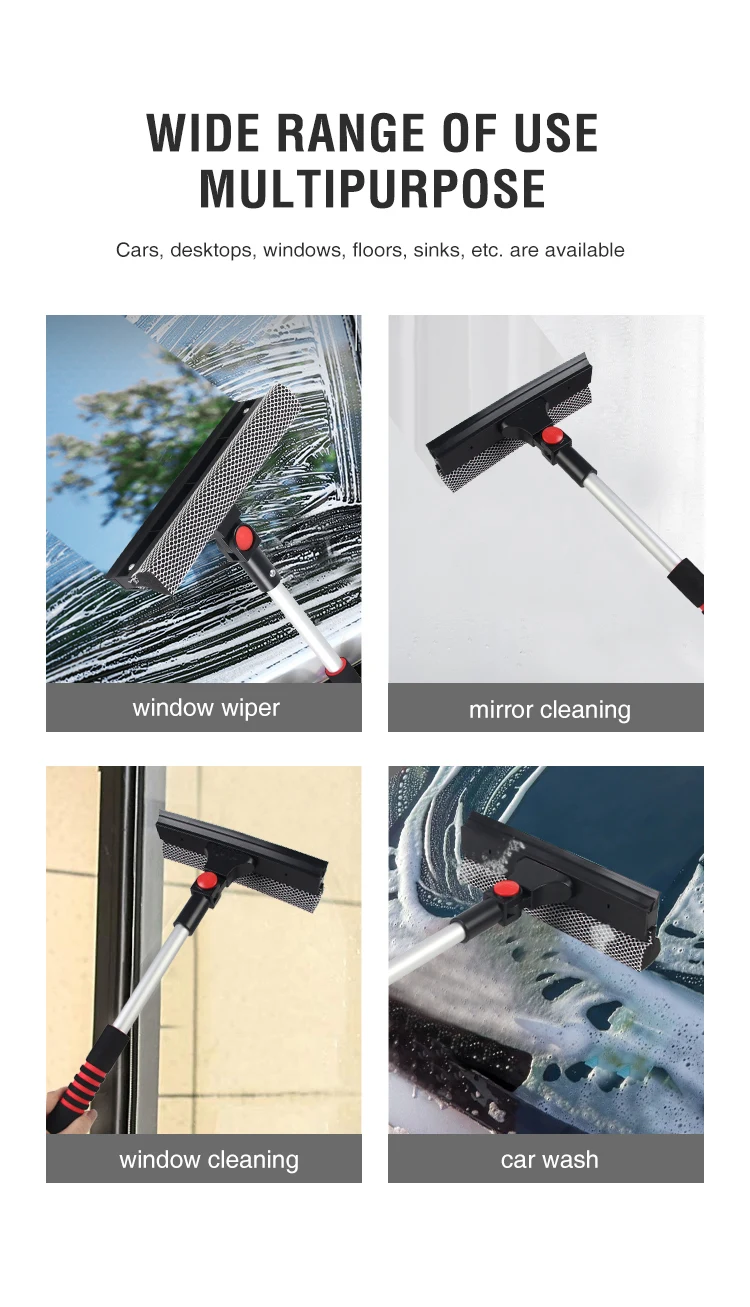 Window Clean Tool Car Windshield Cleaner Squeegee With Rotatable Handle