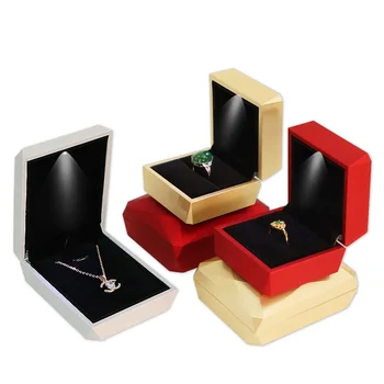 Creative LED light jewelry box jewelry packaging box ring pendant  bracelet necklace storage box