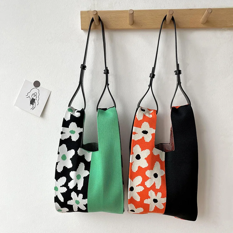 Shop Our Japanese Floral Knitted Women's Shoulder Bag, Crochet