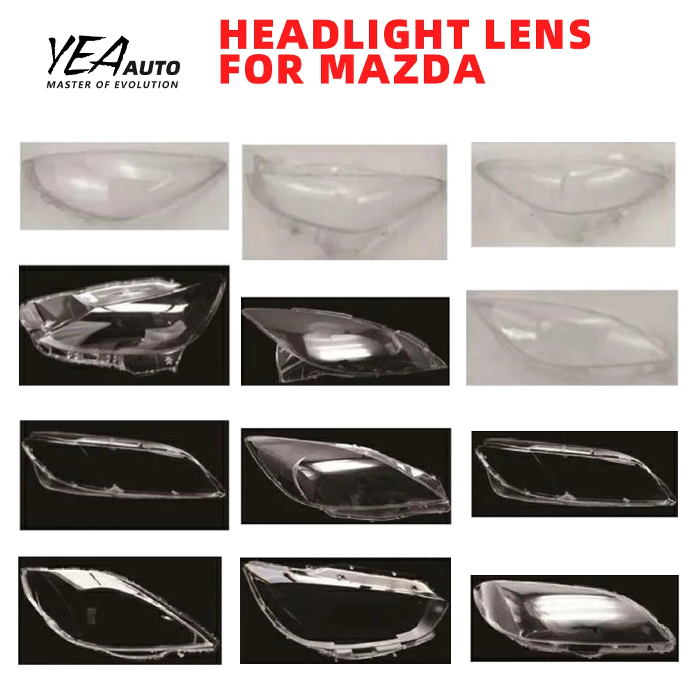 product car headlight cover lens glass lampshade cover lens for mazda m6 m5 2 3 6 8 cx4 cx5 mx5 cx9 light shade lens cover housing-34