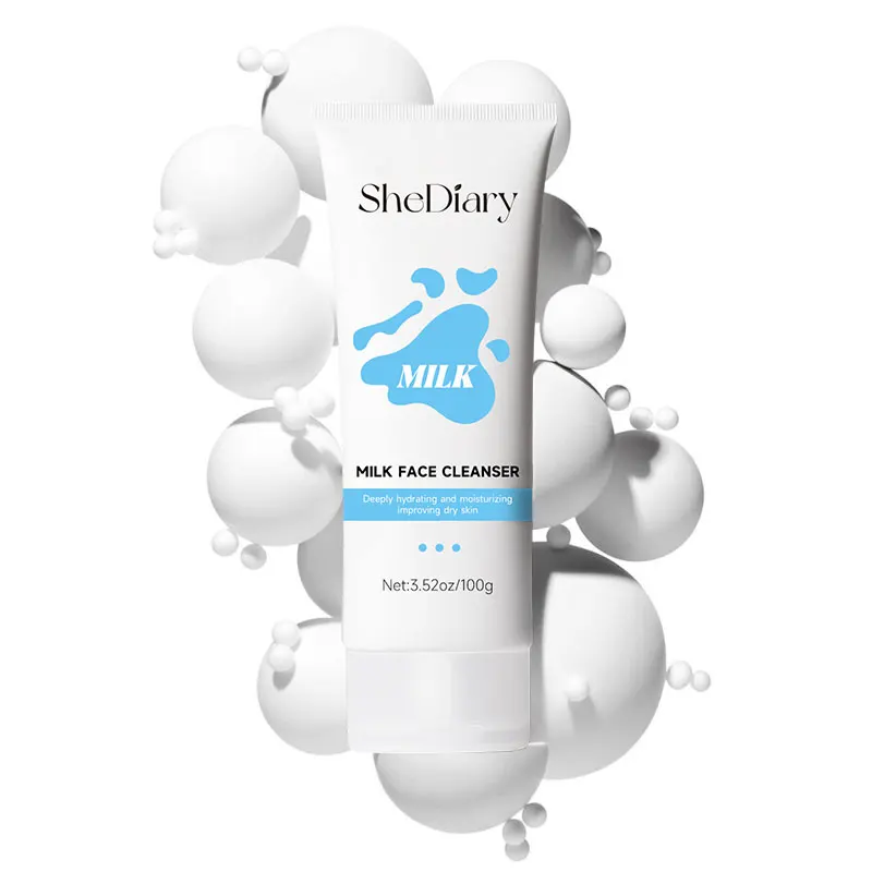 SheDiary Custom Organic Donkey Milk Amino Acid Face Cleanser Gentle Face Cleanser Moisturizing Nutritious Face Cleanser 3 In 1