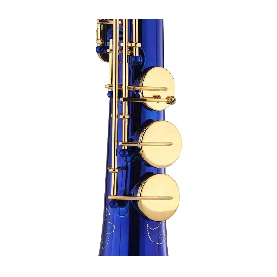 Seasond La Sax Soprano Saxophone - Blue Body, Gold Keys