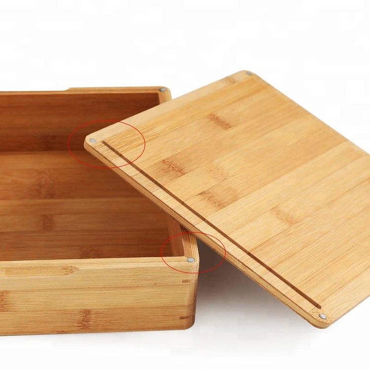 Premium Quality Customized Logo  Wooden Bamboo Storage Box with Magnet Cover box Combination 