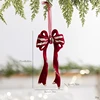 "Bow" wine red flocking pendant