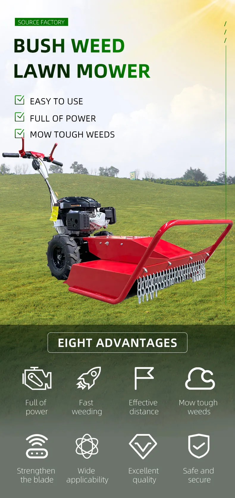 Brush Cutter Machine Gasoline Grass Tractor Powerful Power Trimmer