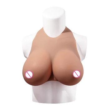 Cross-Dressing Silicone Breasts Form Female Anchor Big C-Cup Breasts Male Breast Pads for Adult Cosplay