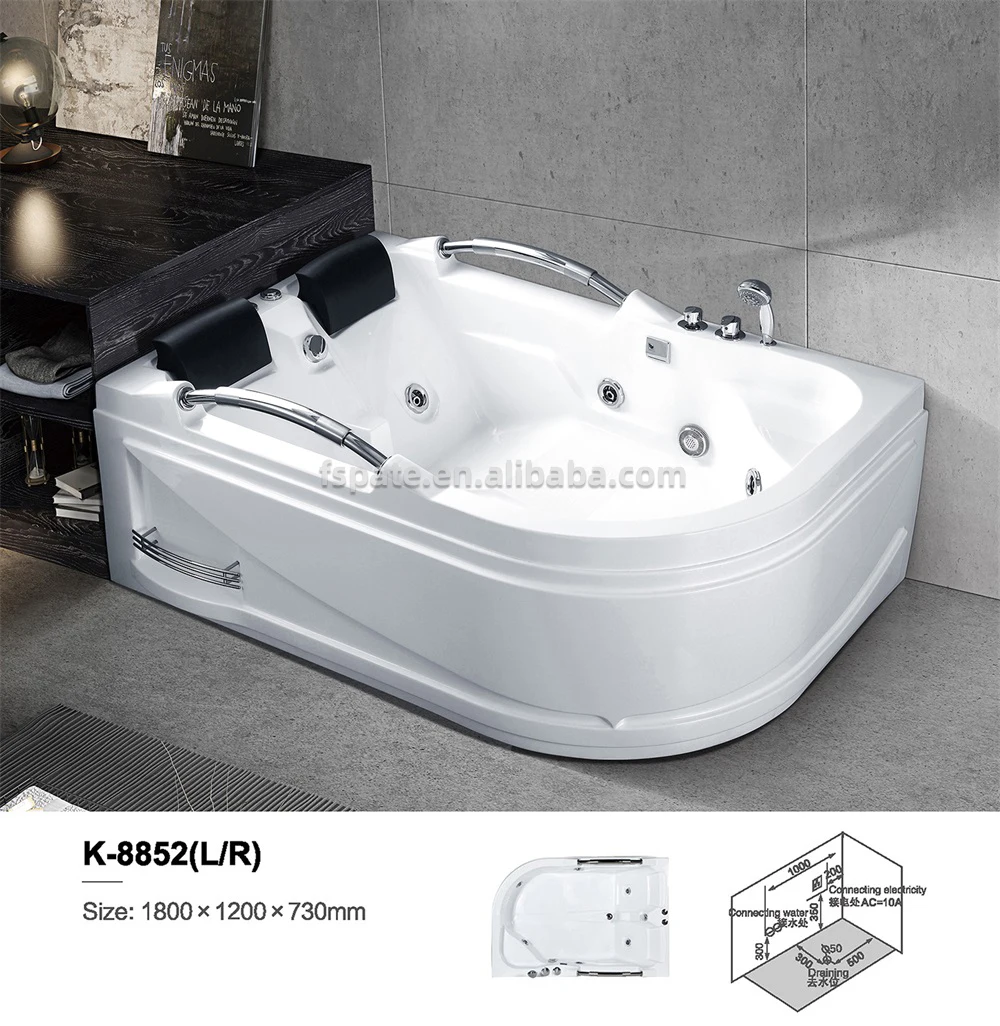Cheap Price Two Persons Jacuzzier Corner Whirlpool Comfortable Bathtub