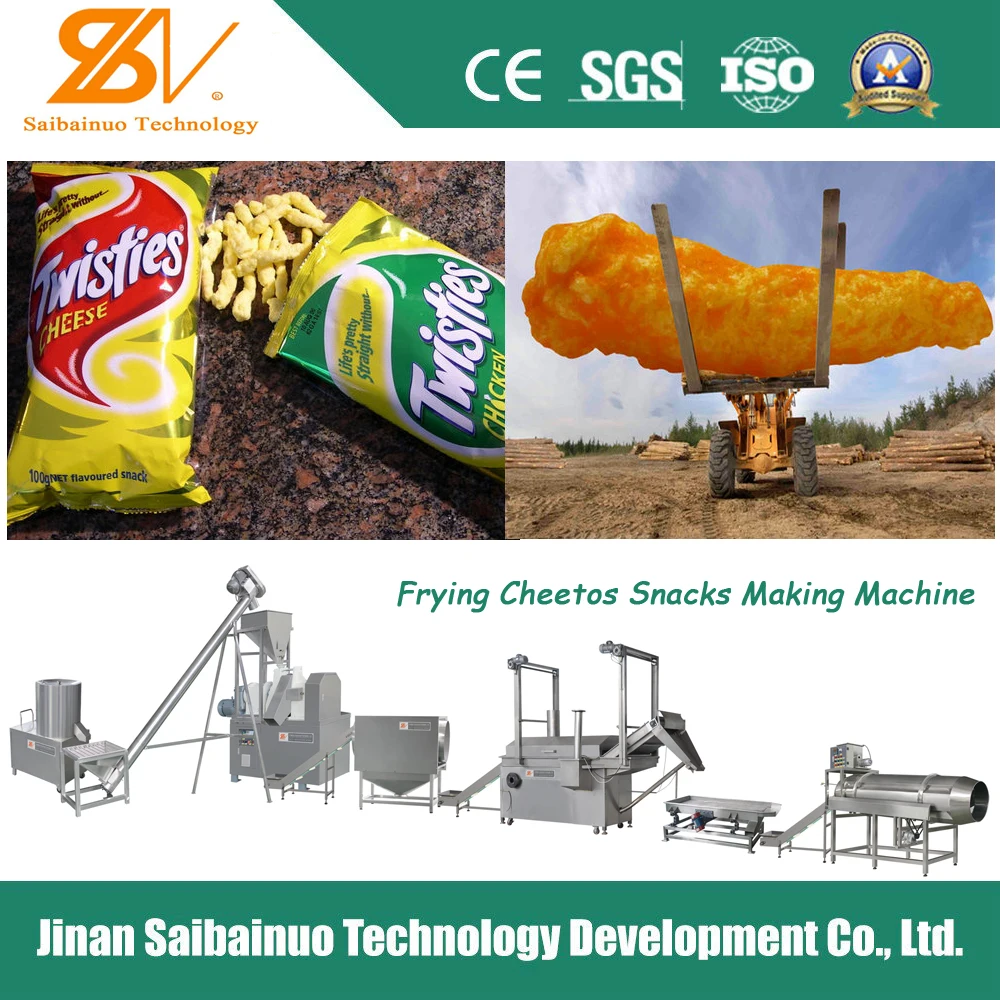 Mini Cheetos Kurkure Nik Naks Puffed Snacks Food Extruder Making Machine Full Setup Production Line Machinery