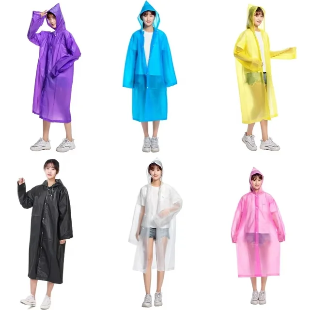 Disposable PVC Rain Coat for Adults Waterproof & Windproof Thickened Long Full Body Portable Compact Raincoat