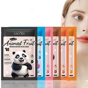 OEM SADOER Private Label Hot Selling Animal Series Skin Care Products Moisturize Whiten Nourish Repairing Fruit Facial Mask Set