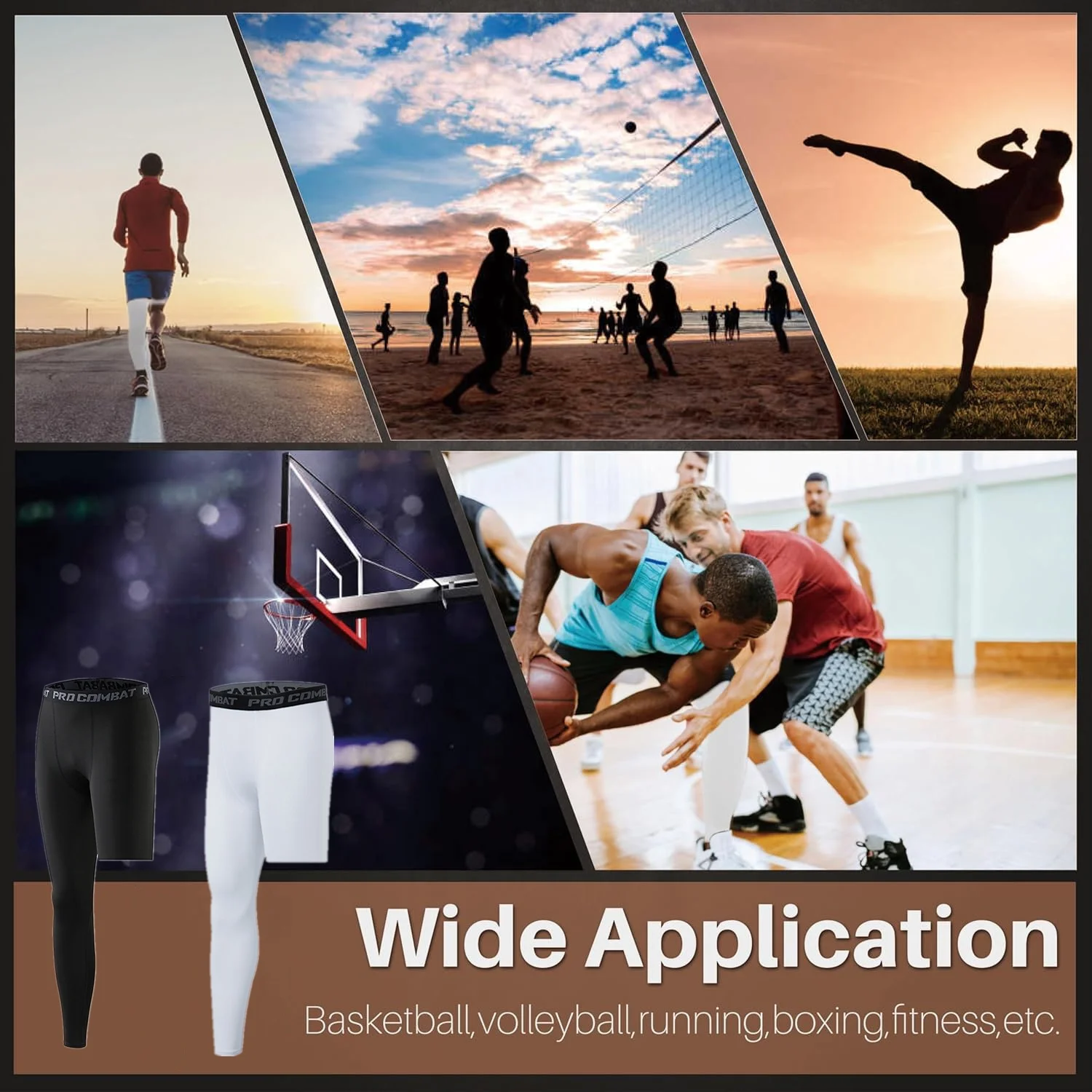 Single Leg 3/4 Compression Tights Men's Sports Compression Pants One Leg Basketball Leg Sleeves