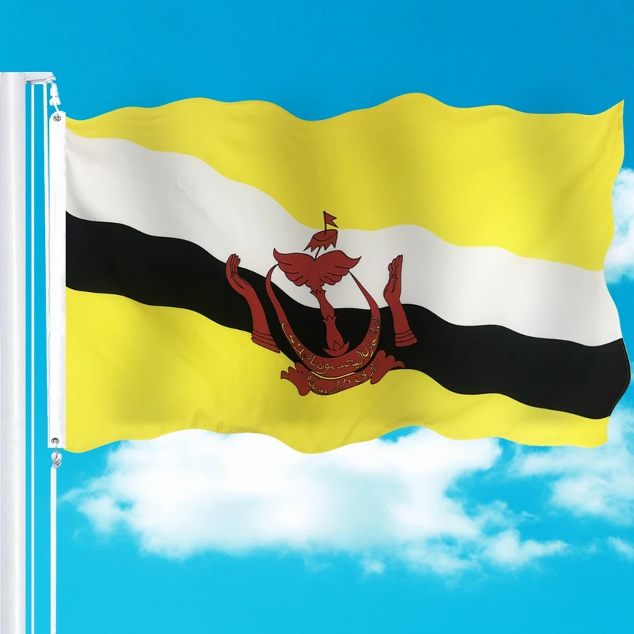 90x150cm Customized Logo Digital Printing Brunei Flag