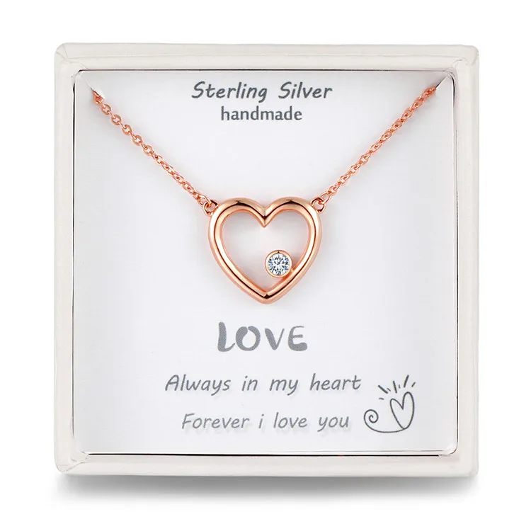Heart Pendant Necklace 925 Sterling Silver
